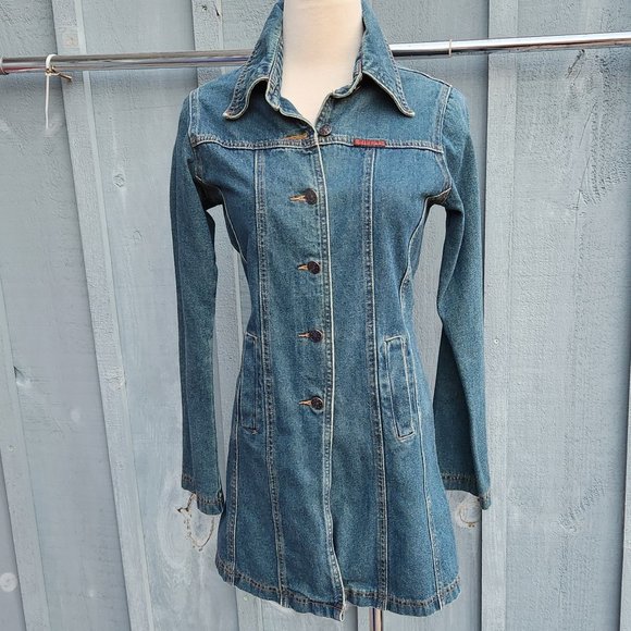 Dakota New Design Longer Denim Jacket Western Style Size Medium - Picture 1 of 6